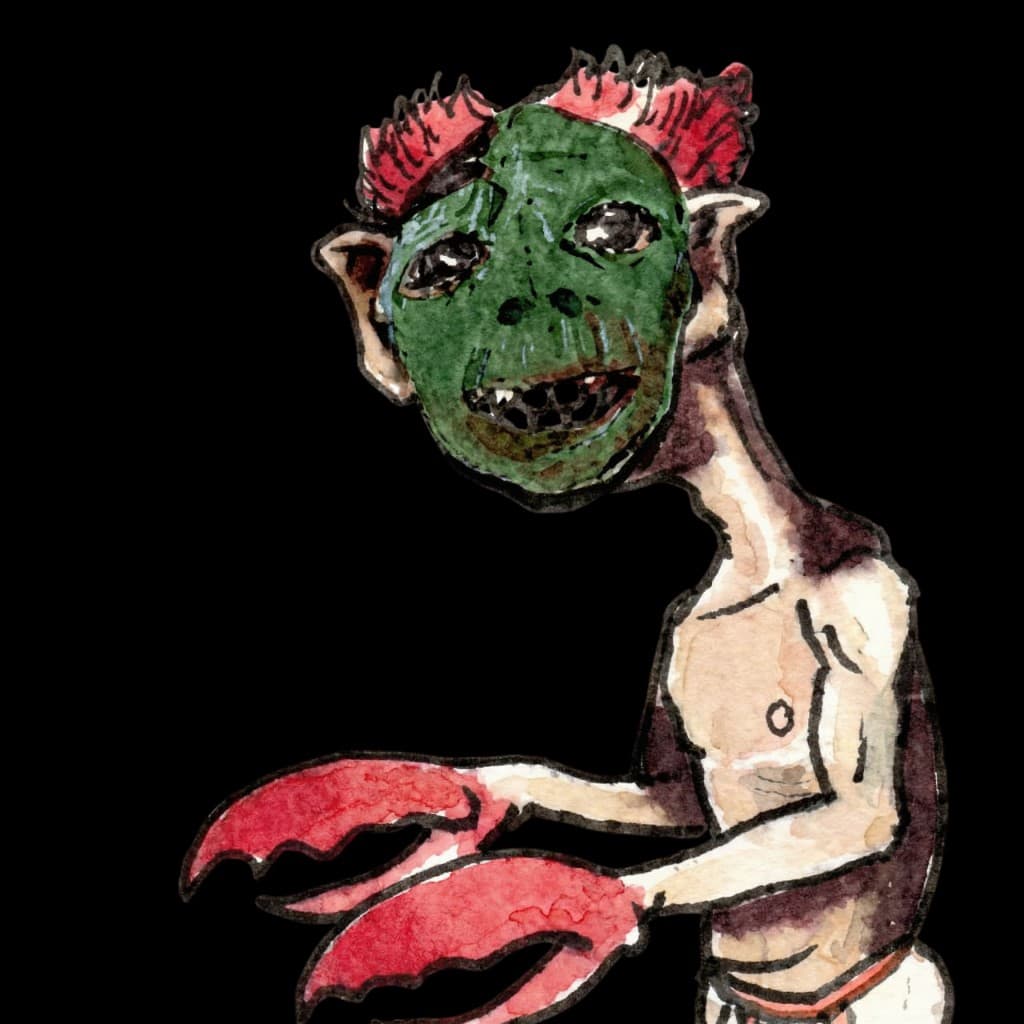 The Naked Crab Man face